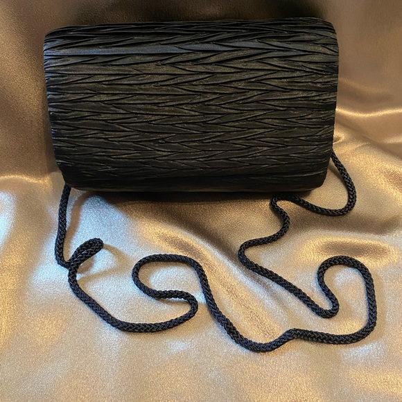 Navy Blue Satin Clutch - Picture 4 of 5